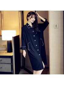 On Sale Spring and autumn night dress pure pajamas for women