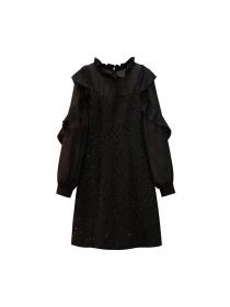 [L-4XL]Spring new plus-size women's chiffon dress