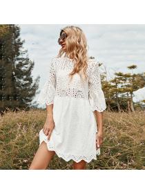 Outlet Spring and summer white European style dress for women