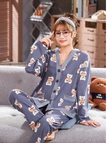 On Sale Korean style pajamas homewear cardigan 2pcs set for women