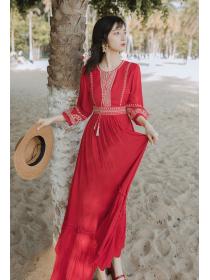 Outlet Embroidered red dress