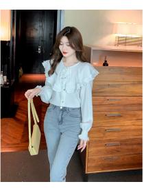 Outlet Matching shirt large collar tops for women