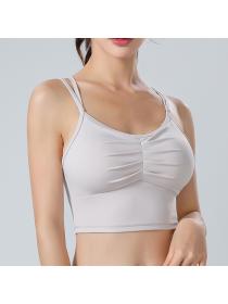 Outlet Sports bra with chest pad underwear women's yoga clothes gathered running sling fitness bra