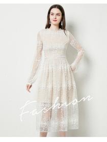 Outlet France style elegant spring lace fashion dress