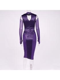 Outlet Hot style Women's satin mesh Plain Corset Halter Long dress