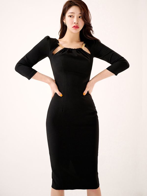 Korean style Temperament Slim  Sexy Hip-pack Professional Dress