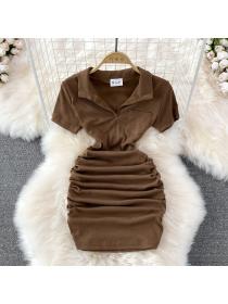 Outlet Package hip Korean style sexy short short sleeve slim dress