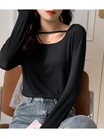 Outlet Spring and autumn T-shirt long sleeve small shirt for women