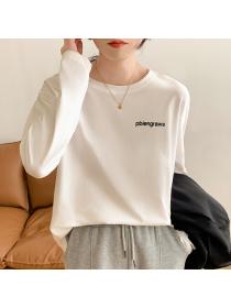 Outlet Loose white T-shirt all-match bottoming shirt for women