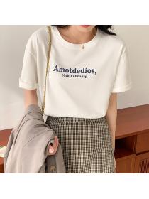 Outlet Loose T-shirt letters bottoming shirt for women