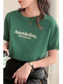 Outlet Loose T-shirt letters bottoming shirt for women