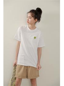 Outlet Spring short sleeve embroidery T-shirt for women