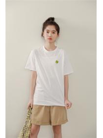 Outlet Spring short sleeve embroidery T-shirt for women