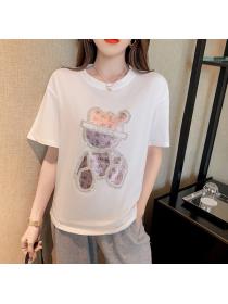 Outlet Loose Korean style T-shirt all-match tops for women