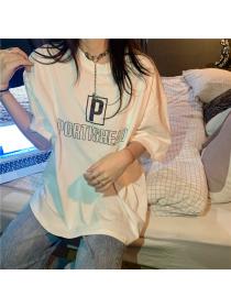 Outlet Japanese style letters fashion simple pure cotton T-shirt