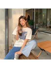 Outlet All-match Korean style tops summer T-shirt for women