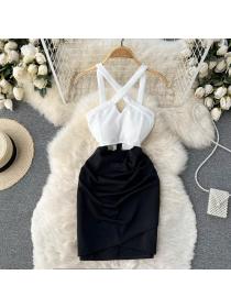 Outlet Summer halter low-cut hollow sexy dress for women