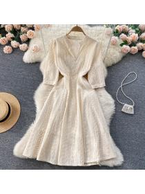 Outlet Hollow France style lady dress long dress for women