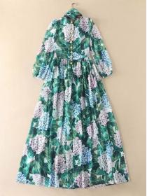 On Sale Show Waist Fashion Printing Maxi Dress