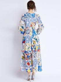 For Sale Chiffon Fashion Show Waist Maxi Dress