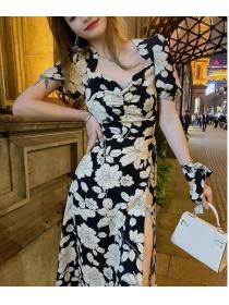 Outlet Slim France style cheongsam floral split dress