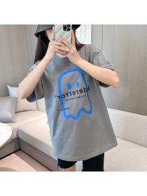Outlet Letters short-sleeved graffiti printing cartoon T-shirt