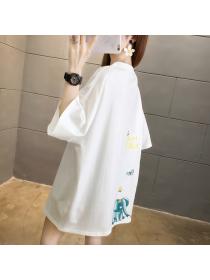Outlet Short sleeve summer printing Korean style loose T-shirt