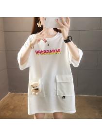 Outlet Short sleeve Korean style summer printing loose T-shirt