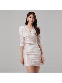 Outlet Korean style sexy skirt spring temperament tops a set