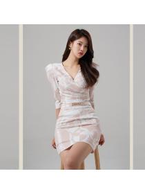 Outlet Korean style sexy skirt spring temperament tops a set