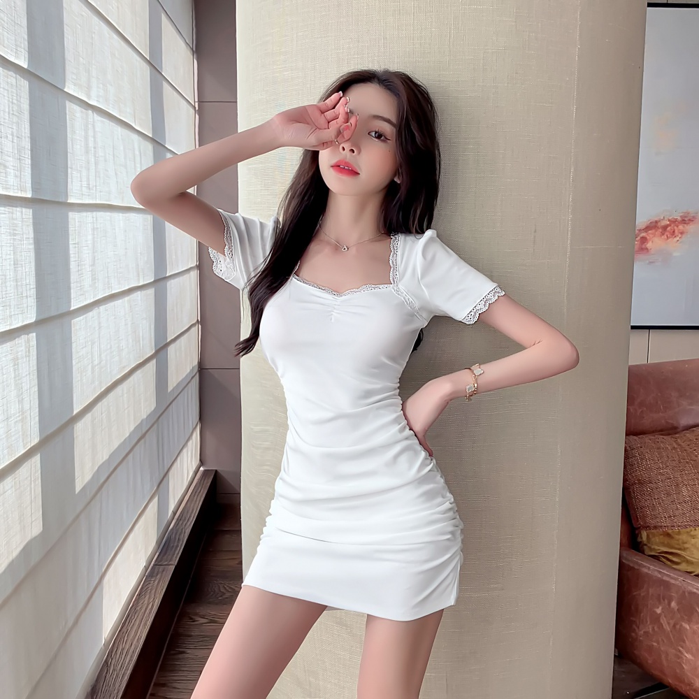 Outlet Tight lace package hip splice sexy pure cotton dress