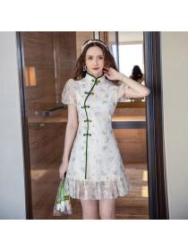 Outlet Summer temperament cheongsam lace dress