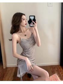 Outlet High waist sexy fold glitter slim dress for women