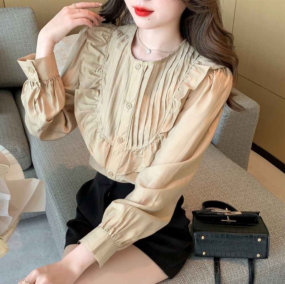 Outlet Korean style chiffon shirt long sleeve shirt for women