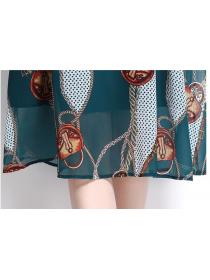 Outlet Print long-sleeved pullover dress for women