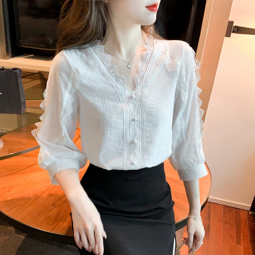 Outlet Temperament shirt lace tops for women