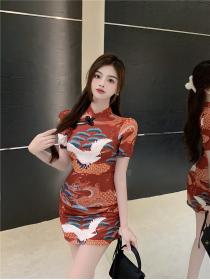 Outlet Slim maiden temperament dress fashion light cheongsam