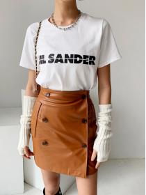 Contrast Letter Print Loose T-Shirt Top