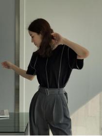 Korean Style off-the-shoulder girdle Blouse