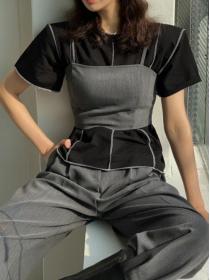 Korean Style off-the-shoulder girdle Blouse