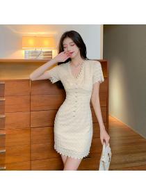 Outlet Hip-full slim pinched waist sexy summer dress for women