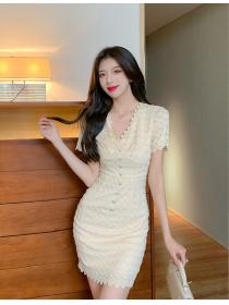 Outlet Hip-full slim pinched waist sexy summer dress for women