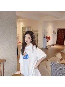 Outlet Korean style tops loose cubs T-shirt for women