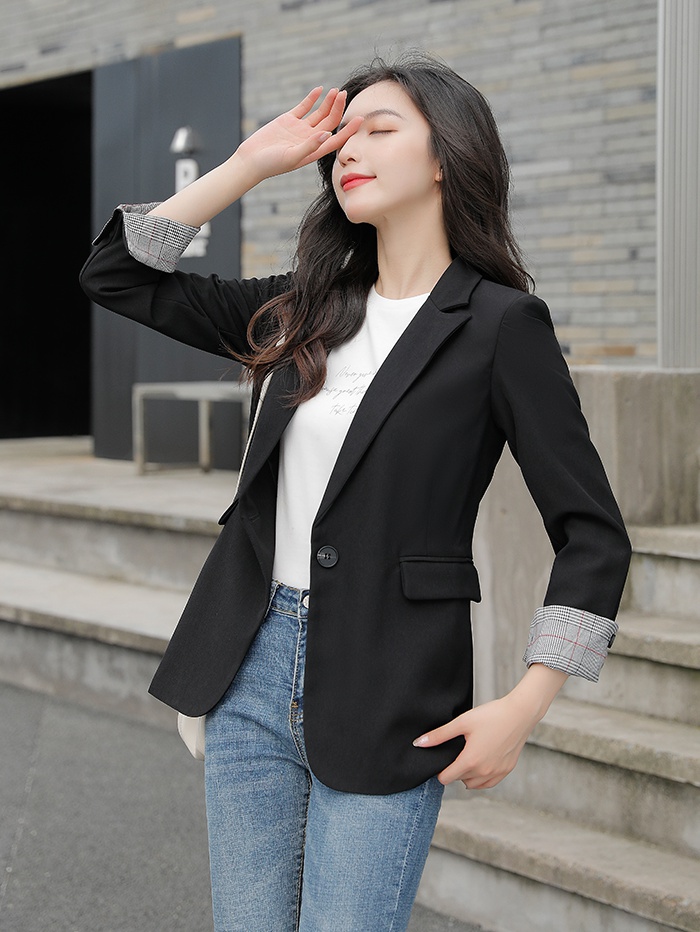 Outlet Autumn Casual tops black business suit