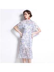 Outlet Chinese style cheongsam long dress for women
