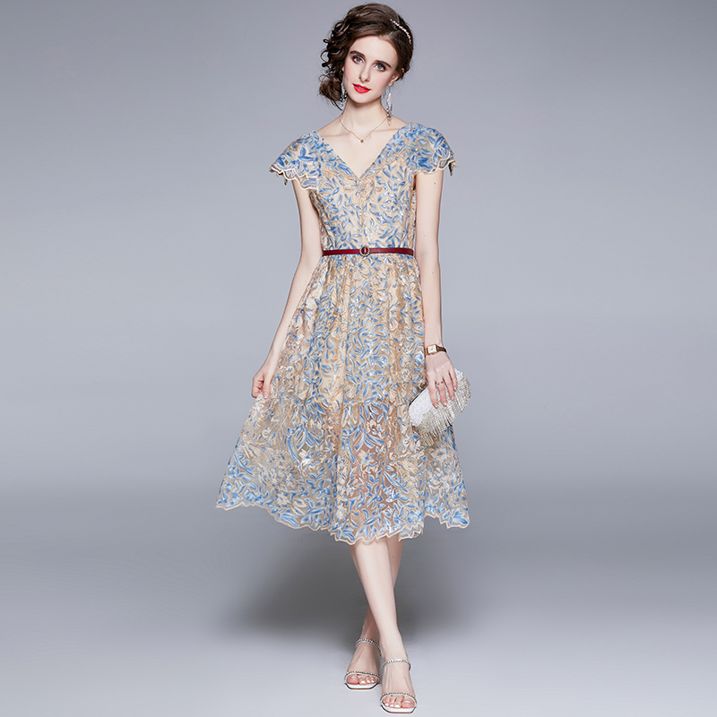Outlet Ladies embroidered sequins light temperament dress