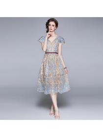 Outlet Ladies embroidered sequins light temperament dress