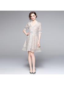 Outlet Fashion spring floral print dress for women