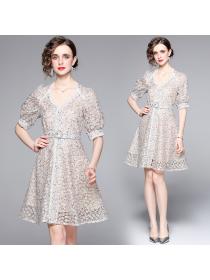 Outlet Fashion spring floral print dress for women