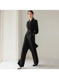 Outlet Korean style temperament striped wide-leg pants professional jumpsuit 